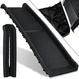 Hunderampe Hundetreppe Hundeautorampe Auto klappbar Kofferraumrampe für Haustiere Einstiegshilfe für Kofferraum bis 90 kg 156x40cm Schwarz - Kesser