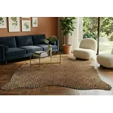 KUHFELL online & NOMAD Fellteppich KUHFELL TEPPICH STIERFELL MIT LEOPARDEN OPTIK ca. 210 x 190 cm