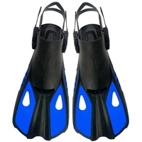 Schnorchelausrüstung für Erwachsene, verstellbare Schwimmflossen, Schnorchelflossen, Schnorcheln, Tauchen, Erwachsene, Männer und Frauen, Schwimmflossen mit offenem Absatz Size L/XL (Blau)