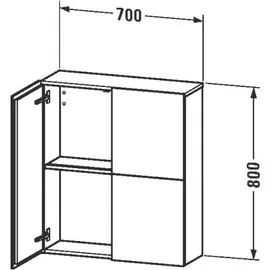 Duravit L-Cube Halbhochschrank 70 x 80 x 24,3 cm Nussbaum