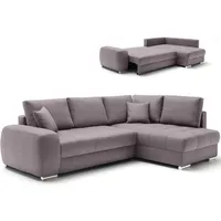 Ecksofa - rock - Boxspringfederung - Dauerschläfer - Chromfüße Sofa Couch