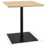 Kadima Design Gastronomietisch aus Holz & schwarzem Metall, 70 cm, Quadrat, Beige