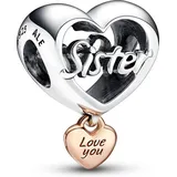 Pandora 782244C00 Silber Charm Love You Sister Herz