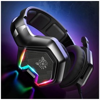DOPWii Headset mit Geräuschunterdrückung Gaming-Headset (Mikrofon und RGB-Beleuchtung für Switch, Xbox one, PS4) schwarz