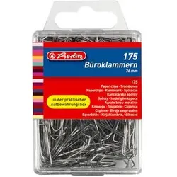 HERLITZ 8760803 Büroklammer 26 mm verzinkt 175 Stück