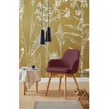 Armlehnstuhl HOME AFFAIRE "Livry", rot (bordeaux), B:62cm H:83cm T:63cm, Leder, Stühle, Armlehnstuhl, Polsterstuhl, Schalenstuhl