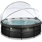 EXIT TOYS Black Leather Pool 427 x 122 cm inkl. Sandfilterpumpe und Abdeckung