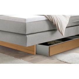 Hasena Boxspringbett 140-180 cm Braun / Hellgrau, Liegefläche:180 x 200 cm, Topper:Agrea-Topper