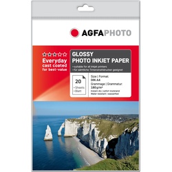 AGFAPHOTO Fotopapier A4 AP18020 glänzend 20 Blatt Inkjet Paper 180 g/m2