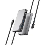 Alogic USB-C Fusion MAX 6-in-1 HUB 6 in 1 HDMI/USB-A/VGA/Ethernet - Schwarz/Grau