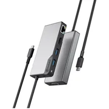 Alogic USB-C Fusion MAX 6-in-1 HUB 6 in 1 HDMI/USB-A/VGA/Ethernet - Schwarz/Grau