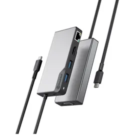Alogic USB-C Fusion MAX 6-in-1 HUB 6 in 1 HDMI/USB-A/VGA/Ethernet - Schwarz/Grau