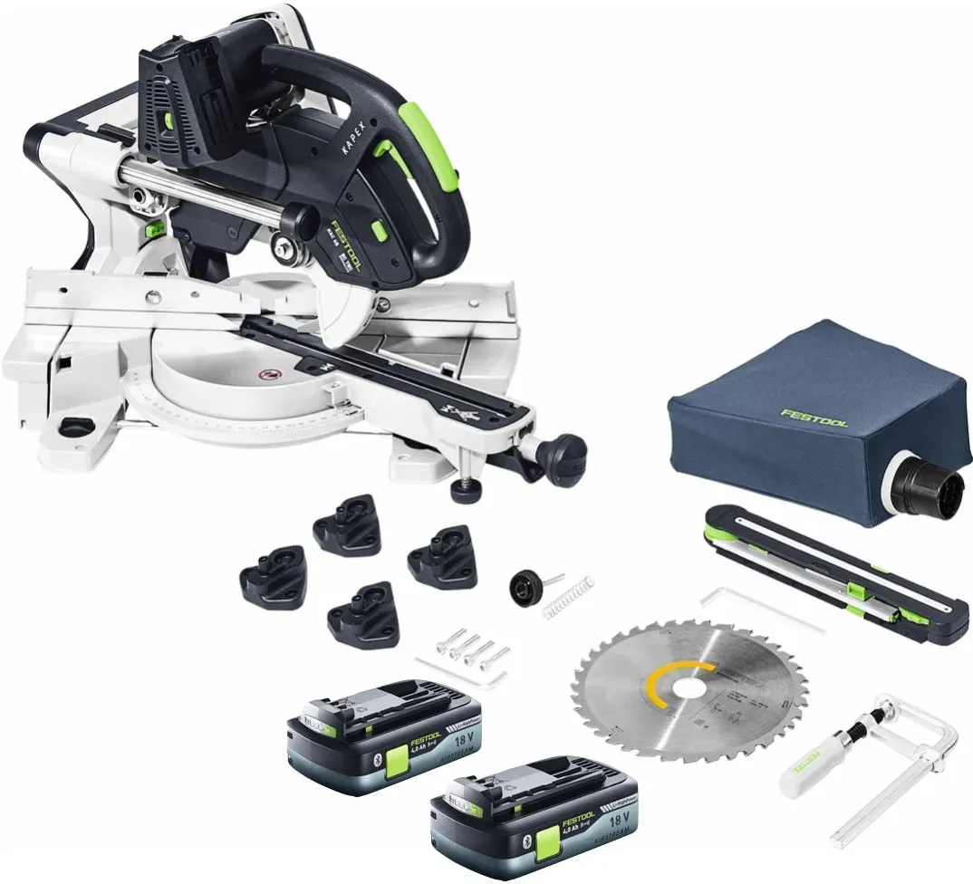 Festool KSC 60 EB-Basic KAPEX Akku Kapp Zugsäge 18 V / 36 V 216 mm Brushless + 2x Akku 4,0 Ah - ohne Ladegerät