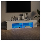 vidaXL TV-Schrank mit LED-Leuchten Weiß 135x39x30 cm