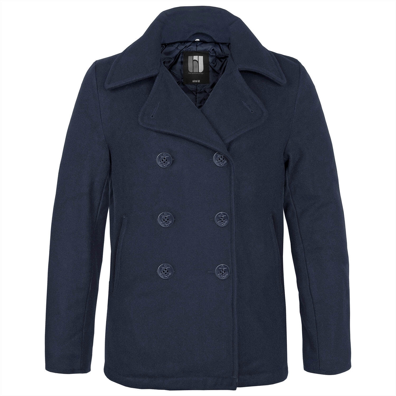 bw-online-shop Navy Pea Coat Mantel blau, Größe 4XL