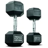 Matchu Sports Hexagon Hantel Kurzhanteln Set 20 kg schwarz