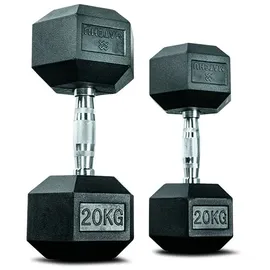 Matchu Sports Hexagon Hantel Kurzhanteln Set 20 kg schwarz
