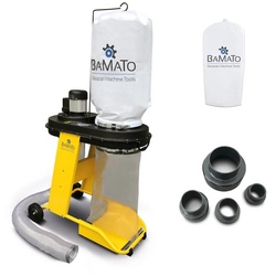 BAMATO Absauganlage AB-550, 550 W, (1-tlg), Späneabsaugung, Absaugung, 4-tlg Adapter Set, 2. Filtersack gelb