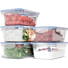 classbach Classbach® Frischhaltedosen mit Deckel | 5er Set | 100% dicht | Meal Prep Boxen | für Mikrowelle Spülmaschine Gefrierfach geeignet | Lunchbox | Dosen Meal Prep stapelbar | Gefrierdosen | C-FHD 4007 K