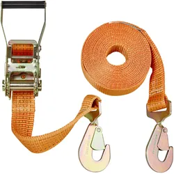 Zurrgurt mit 230-mm-Druckratsche, DIN EN 12195-2, mit Karabinerhaken