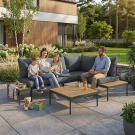 beautysofa LIVORNO Loungeset dunkelgrau
