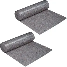 Relaxdays 2 x Malervlies 220g/m2 1x50 m - Grau