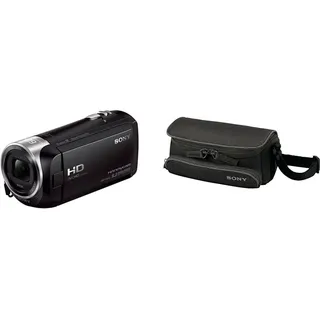 Sony HDR-CX405 Full HD Camcorder (30-fach opt. Zoom, 60x Klarbild-Zoom, Weitwinkel mit 26,8 mm) mit Intelligent Active Mode Verwacklungsarme Aufnahmen schwarz & LCSU5 Tasche für Handycam schwarz