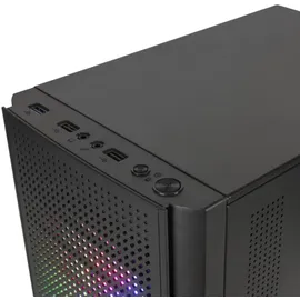 Mars Gaming MC300 Schwarz, MicroATX PC Gehäuse, Gehärtetes Glas, Mesh Front, 3xFRGB Lüfter
