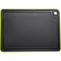 Stalgast Schneidebrett, rutschfest 270x190x9 mm, schwarz, doppelseitig verwendbar, glatt / Saftrille