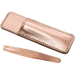 Tweezerman Mini Schräge Pinzette Etui Rose Gold