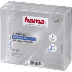 Hama - Behälter CD-Aufbewahrung - Kapazität: 2 CD - durchsichtig (Packung mit 5)