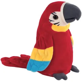 IDENA Plüsch Plappertier Papagei Rot, 17cm