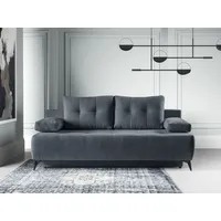 Schlafsofa WERK2 "Oakland", grau (anthrazit), B:206cm H:97cm T:98cm, 92% Polyester, 8% Nylon, Sofas, 2-Sitzer Sofa & Schlafcouch mit Bettkasten