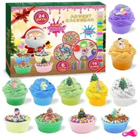 LuxusKollektion Spielzeug-Adventskalender Adventskalender Schleim 2025 DIY 24 Tage flauschig Mädchen 5-13 Jahre bunt