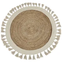 Beliani Teppich beige ⌀ 120 cm SAMSUN