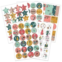 Papierdrachen Geschenkset Adventskalender Zahlenaufkleber Motiv Kinder mit extra Stickern für Geschenke - zum Basteln von Weihnachtskalendern und Geschenken