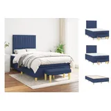 vidaXL Boxspringbett mit Matratze Blau 120x200 cm Stoff