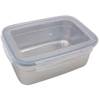 BURI Edelstahl Frischhaltedose 1,8 L Vorratsdose Brotdose Lunchbox Klickverschluss