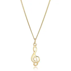 Elli Kette mit Anhänger »Halskette Notenschlüssel Musik Symbol 925 Silber« Elli Gold 45