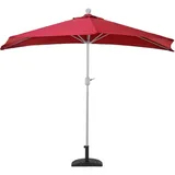 MCW Sonnenschirm halbrund Lorca, Halbschirm Balkonschirm, UV 50+ Polyester/Alu 3kg ~ 300cm bordeaux mit Ständer