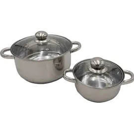 Buri Edelstahl Kochtopfset 12-tlg. 4 x Kochtopf + Stielkasserolle + Pfanne