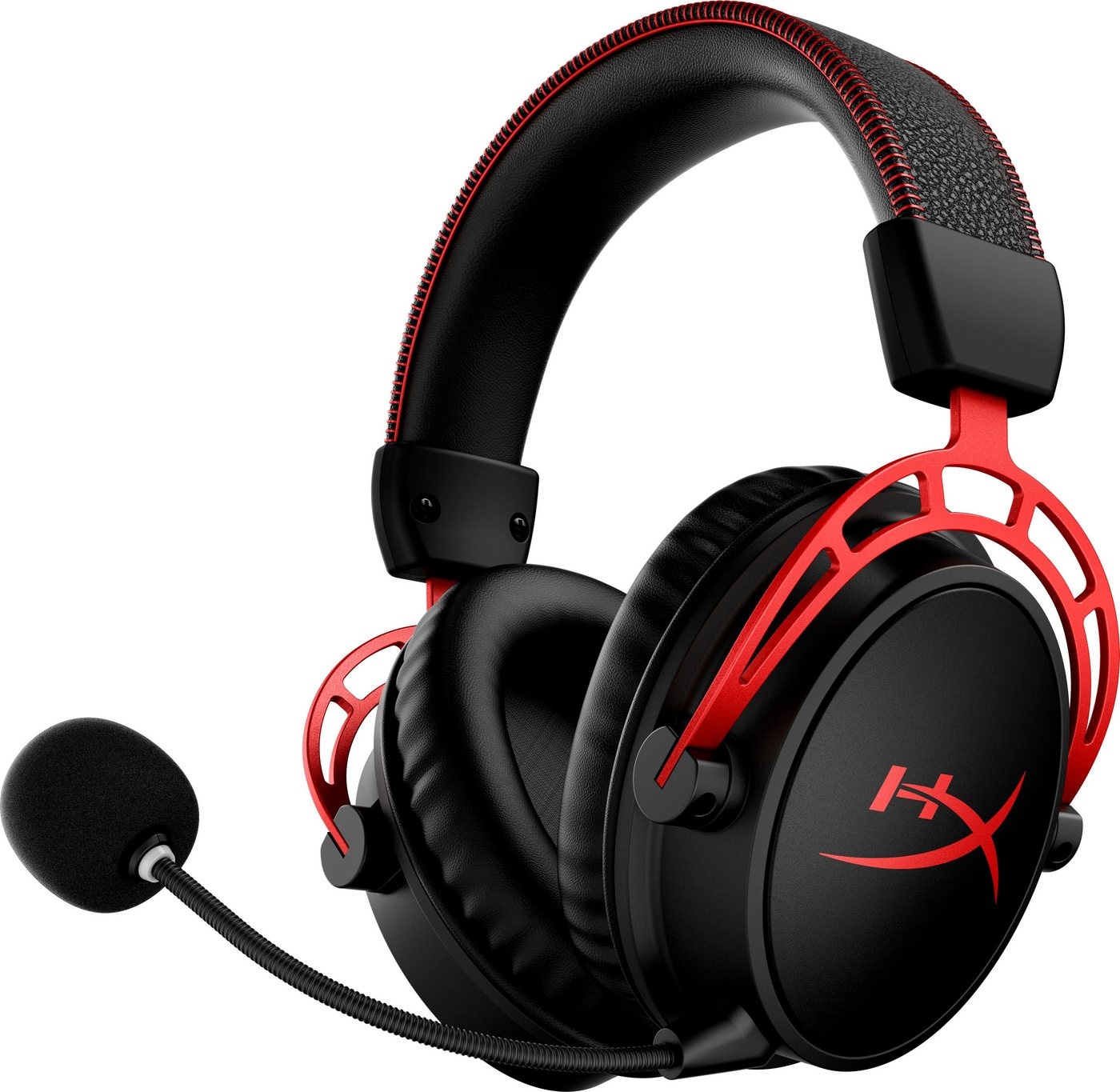 HyperX Cloud Alpha Wireless Gaming-Headset (LED Ladestandsanzeige, Mikrofon abnehmbar, Rauschunterdrückung) rot|schwarz