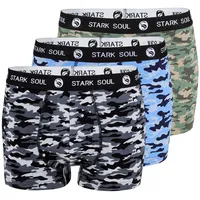 STARK SOUL® Boxershorts 3'er Pack, Camouflage in Schwarz/Blau/Grün |
