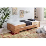 Empinio24 Stapelbett Juist, 2er Set, mit TFK-Matratzen 90x200 cm, Gästebett braun