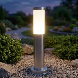 GLOBO LED Außen-Stehlampe (IP44) Silber