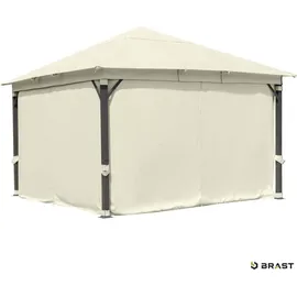 Brast Pavillon Aluminium Infinity 4 x 4 m inkl. Moskitonetz Beige