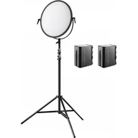 Walimex pro Soft LED 700 Round Bi Color Set 1x LED 1x 2x Akku NP-F 960 (Ringleuchte), Dauerlicht, Schwarz,