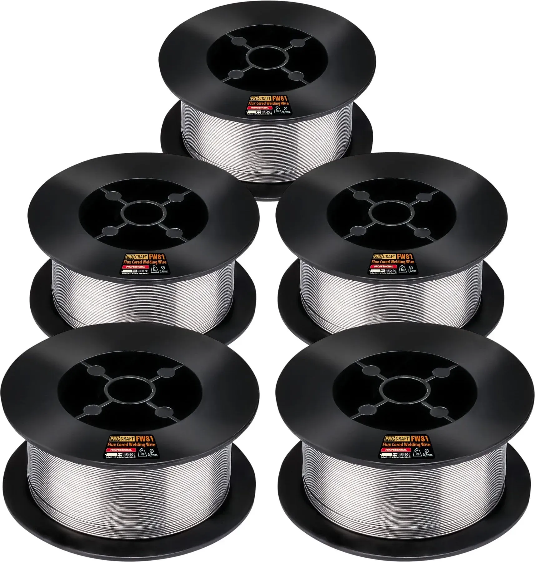 Procraft 5x FW81 Fülldraht Schweißdraht FLUX 0,8 mm 1,0 kg