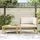 vidaXL Garten-Lounge-Set 2-tlg. cremeweiß Bambus