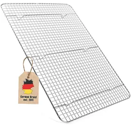 Intirilife Abkühlgitter Backrost aus Edelstahl in Silber mit 42 x 29.5 cm Größe - Kuchen Abkühl Gitter Backgitter zum Backen Grillen und Auskühlen